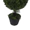 4ft. Artificial Triple Ball Green Boxwood Topiary